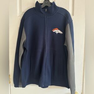 Denver Broncos  Mens Jacket NFL Apparel Sweater Size XL Full Zipper Logo Knit